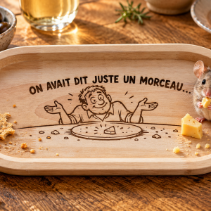 Plateau apéro personnalisé « On avait dit juste un morceau… »