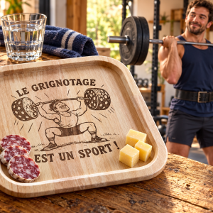 Plateau apéro personnalisé en hévéa — Le grignotage