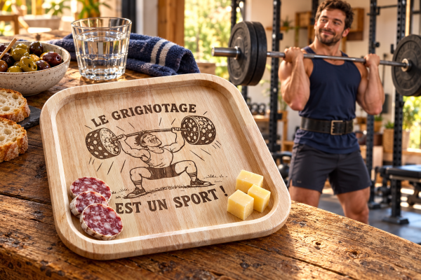 plateaucarreegrignotage Plateau apéro personnalisé en hévéa — Le grignotage
